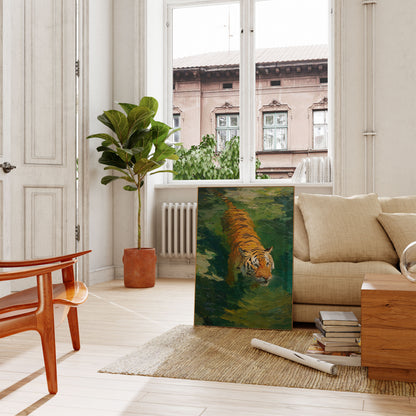 Tiger Swimming in Water Poster