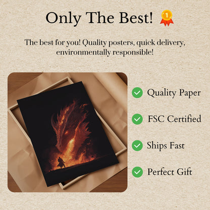 Fiery Dragon Battle Poster