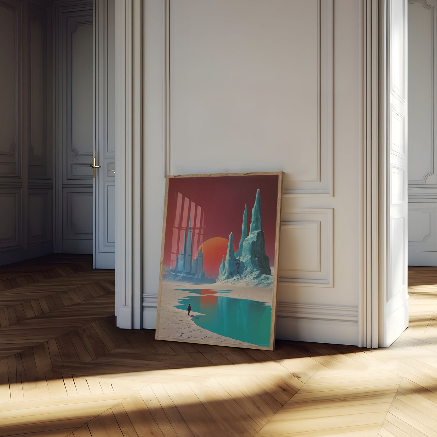 Affiche Paysage Extraterrestre avec Tours de Cristal