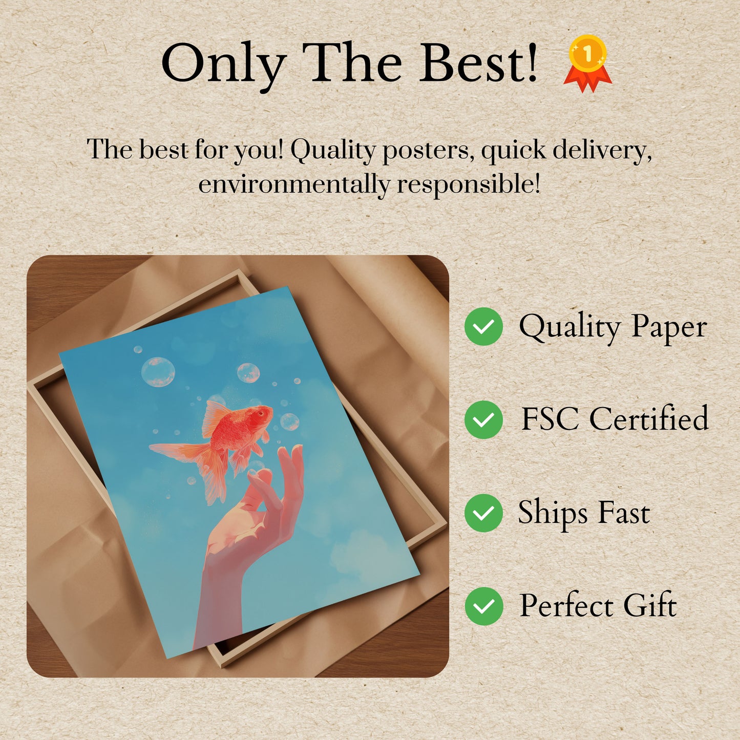 Floating Goldfish Dream Poster