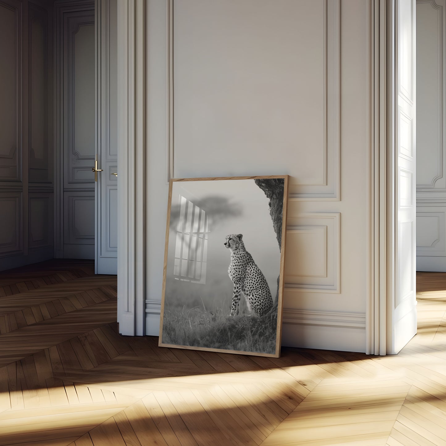 Póster de safari de guepardos majestuosos