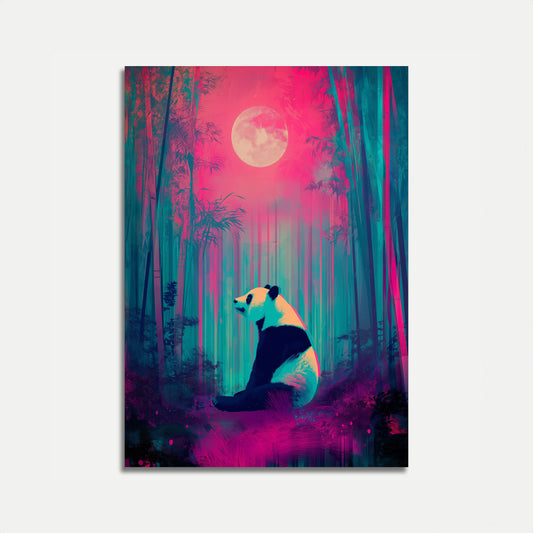 Moonlit Panda Forest Poster