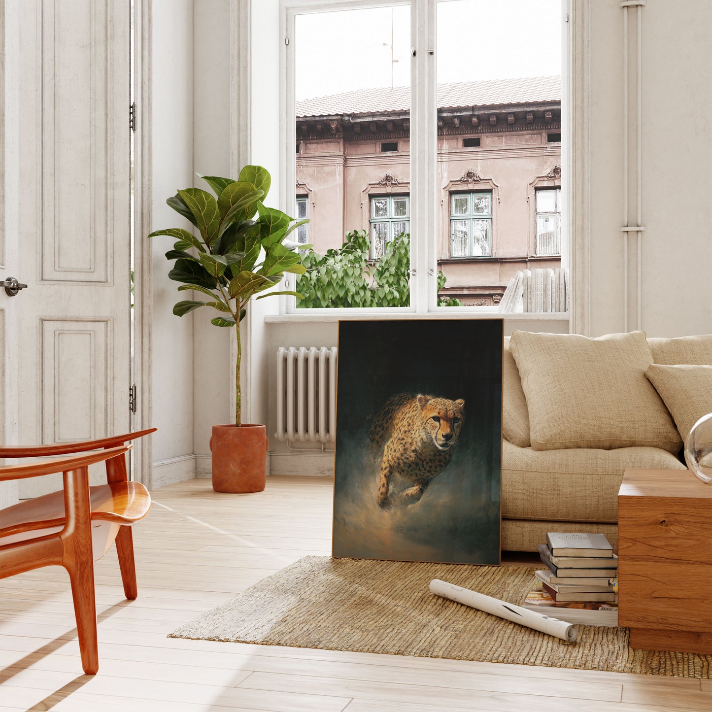 Fierce Cheetah Running Poster