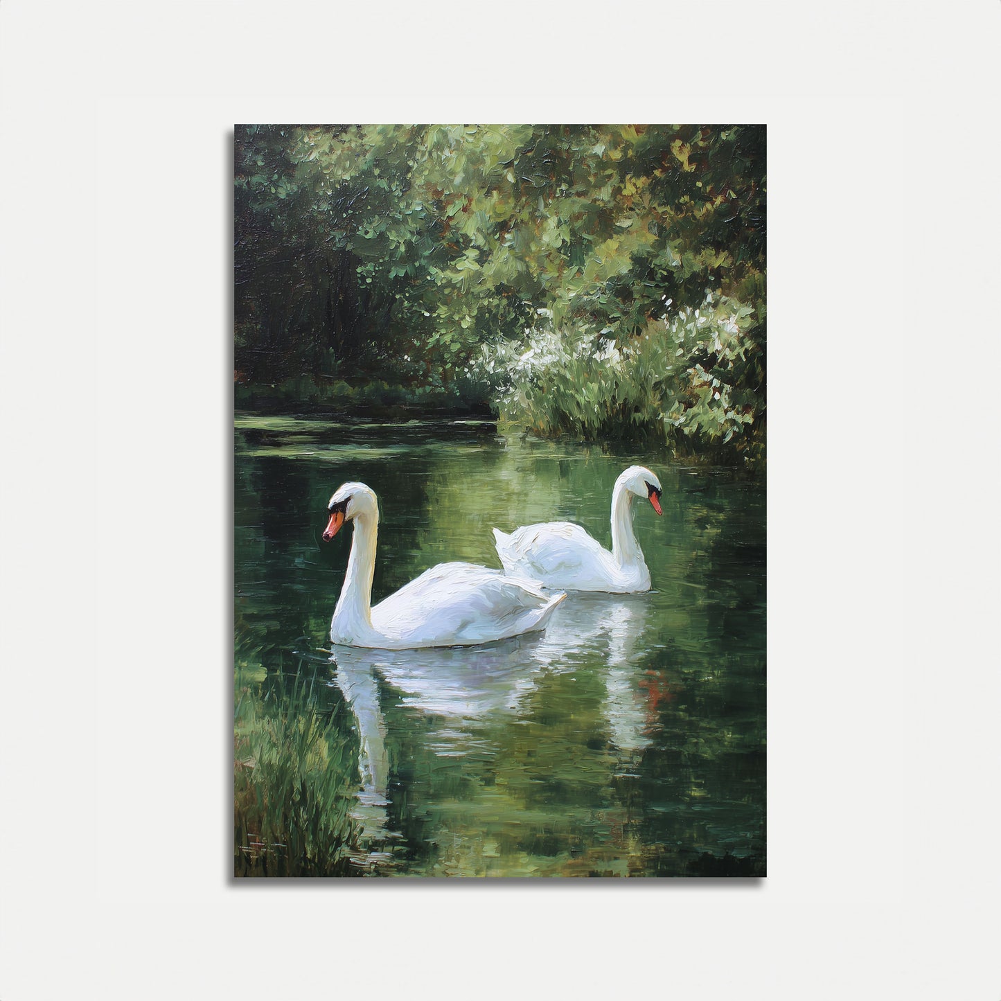 Elegant Swans Lake Scene Poster
