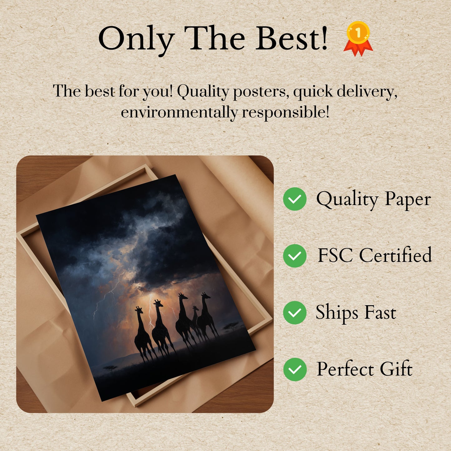 Girafas na Tempestade Cartaz