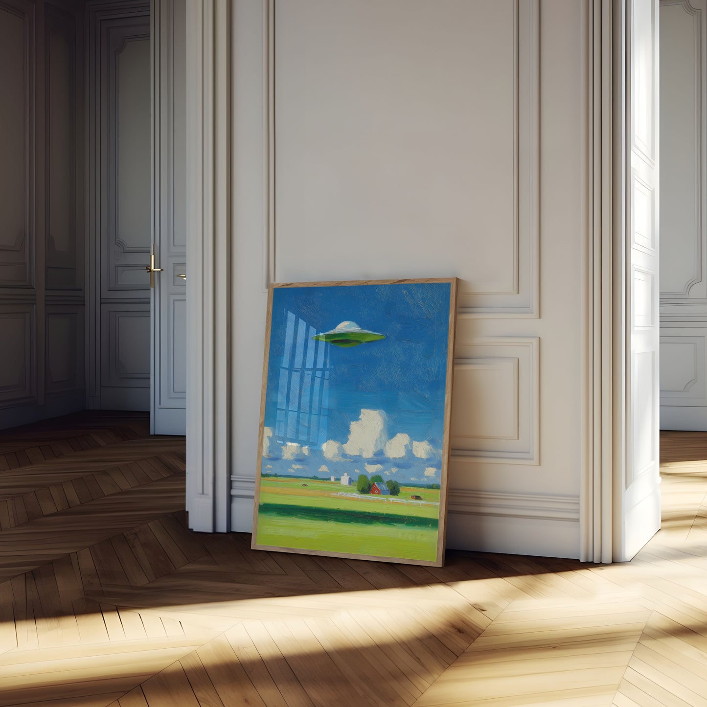 Póster de la granja Visitante inesperado