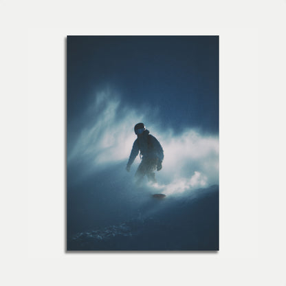 Snowboarding Through Misty Peaks Poster