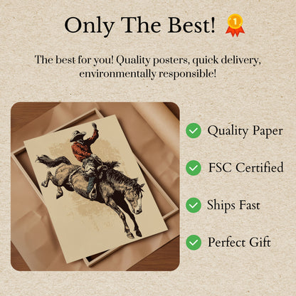 Bucking Bronco Rodeo Poster