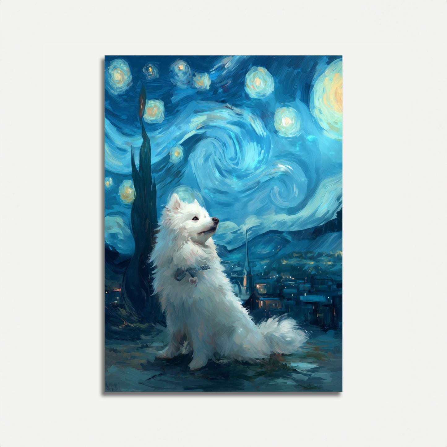 Affiche Chiot Nuit étoilée