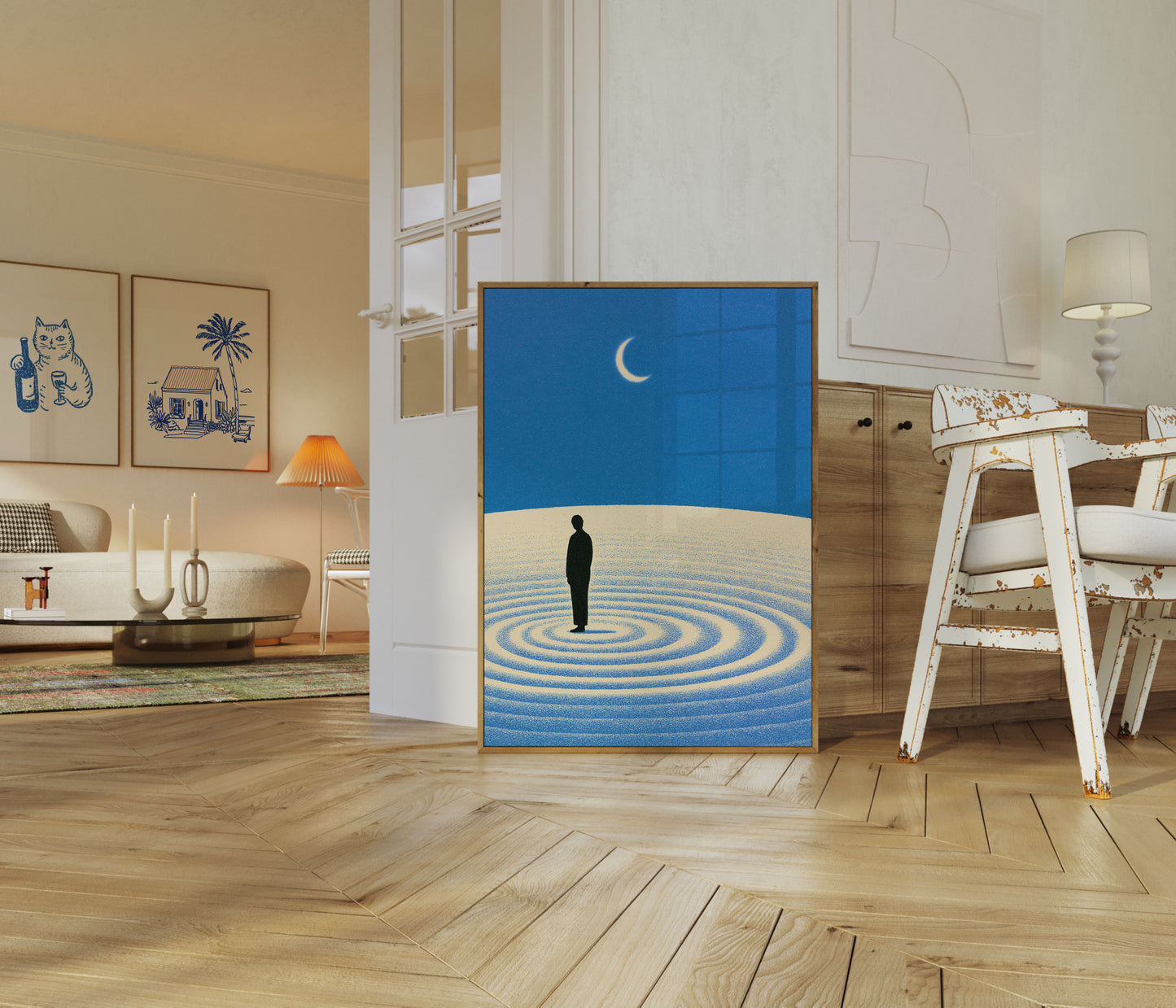 Solitude Under the Crescent Moon Poster
