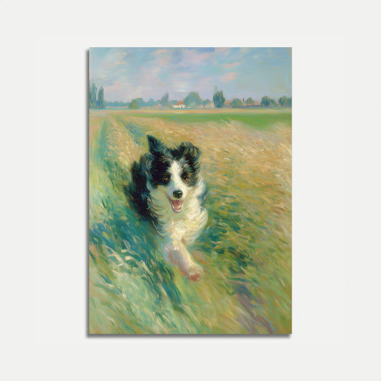 Joyful Running Border Collie Poster