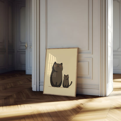 Póster de Gato Madre e Gatito