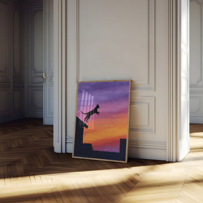 Kat Springer ved Solnedgang Plakat