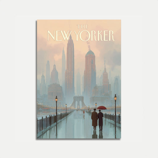 New York City Misty Morning Poster