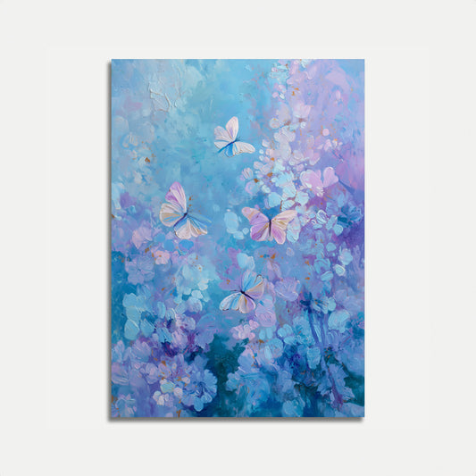 Blue Butterflies Dancing Poster