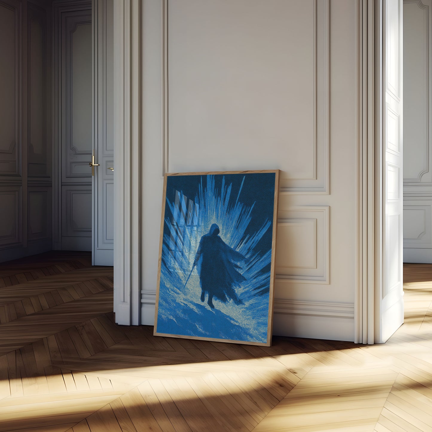 Póster de Surfista Cabalgando Ola del Océano