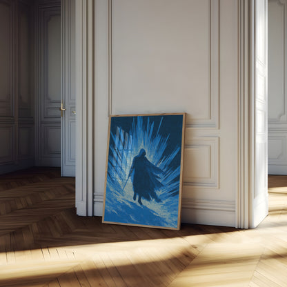 Póster de Surfista Cabalgando Ola del Océano