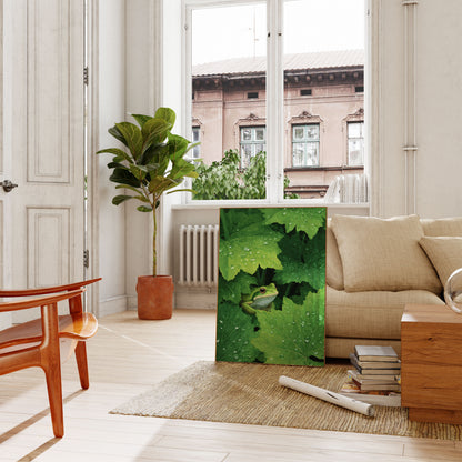 Green Frog Among Lily Pads Poster