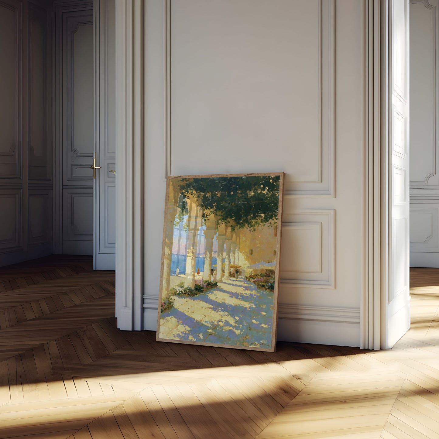 Middelhavet Kyst Colonnade Plakat