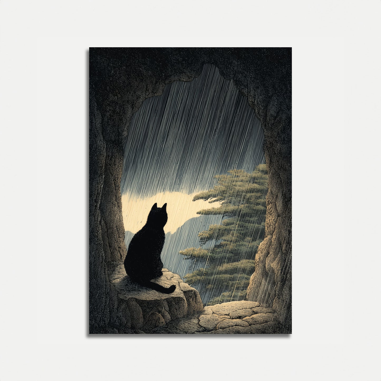 Kat Ser Regn Storm Plakat