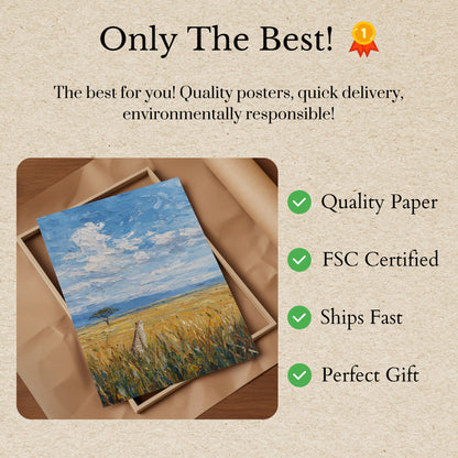 Póster de guepardo sereno de la sabana