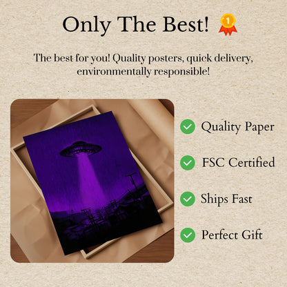 Purple Alien Invasion Poster