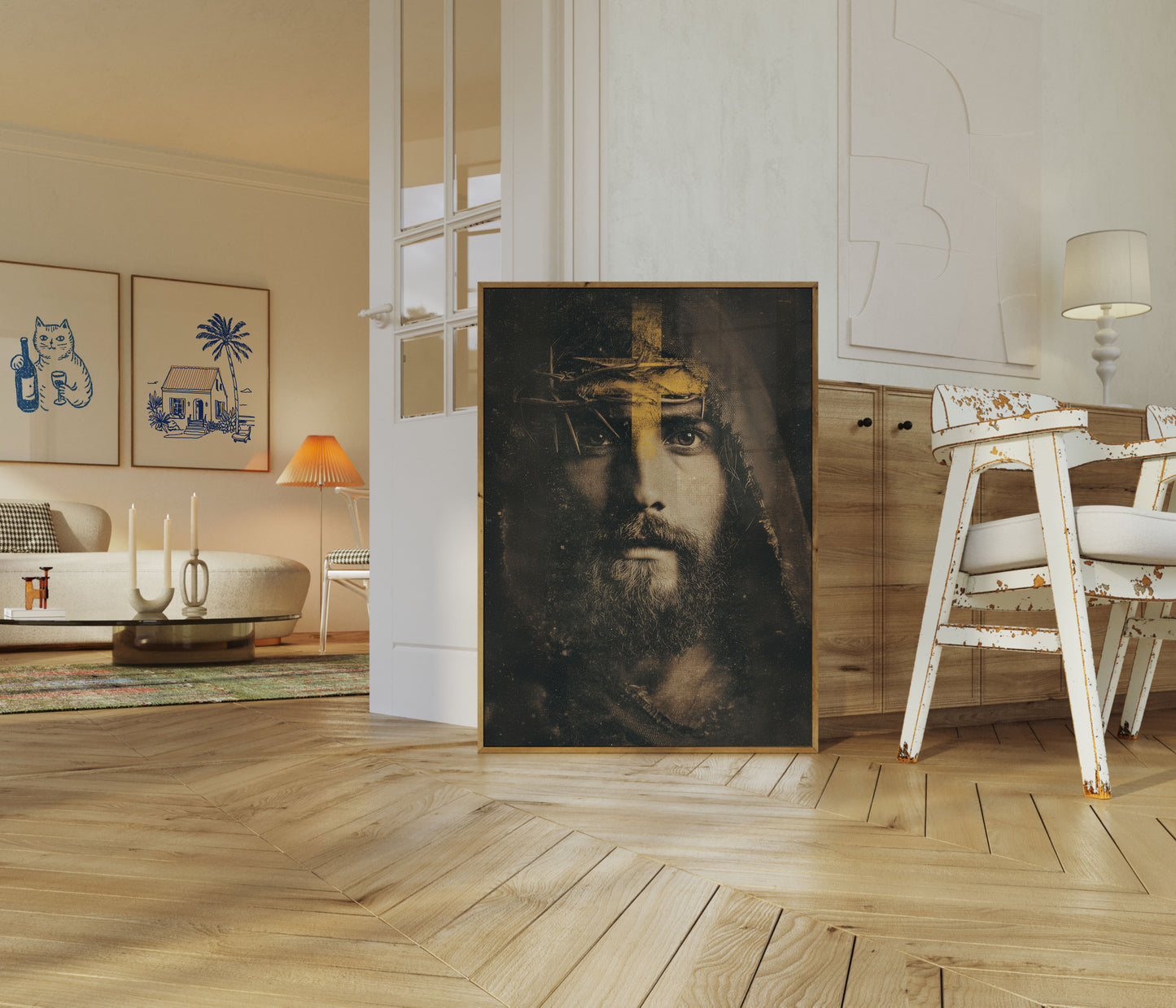Divine Passion Cross Portrait Poster