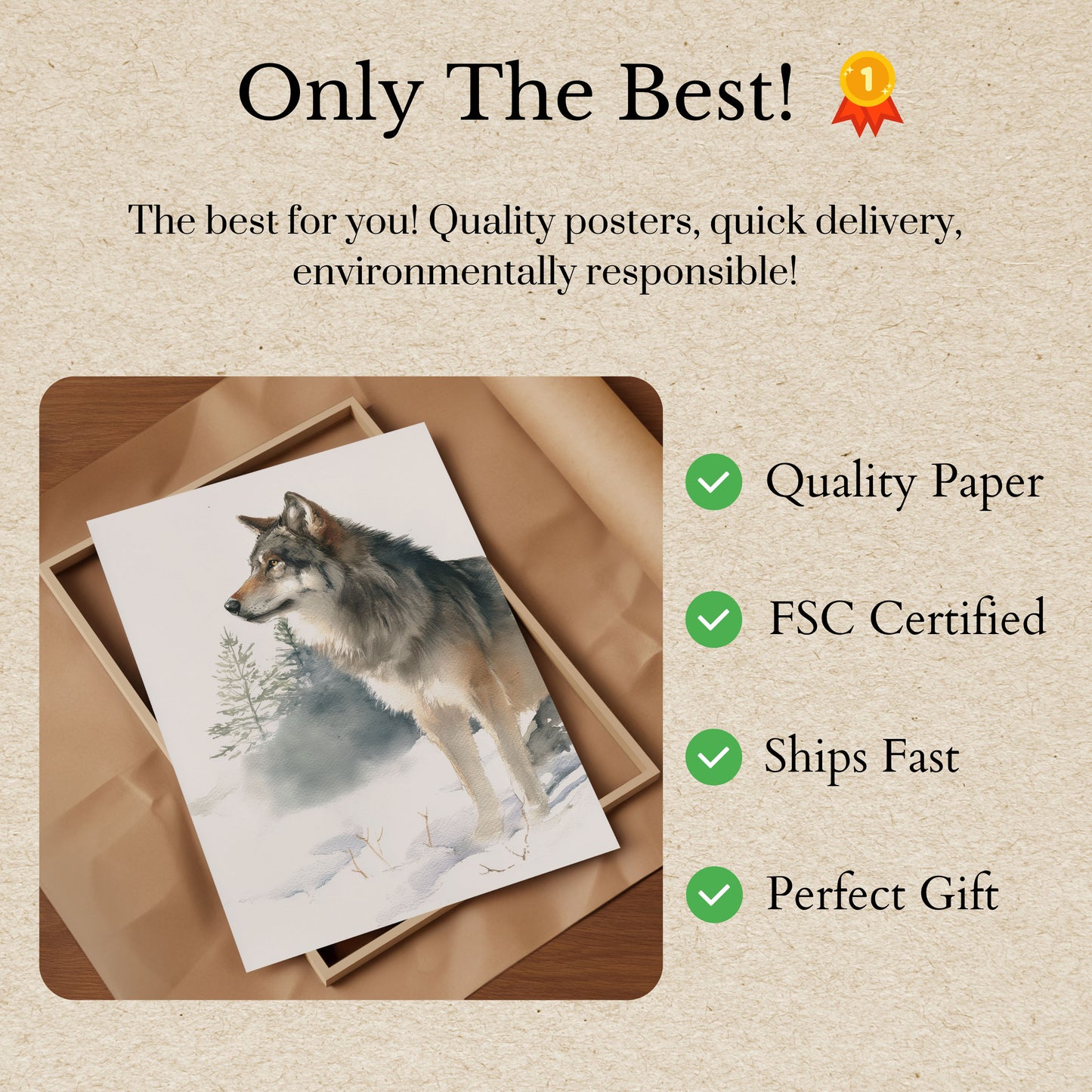 Noble Wolf Winter Wilderness Poster