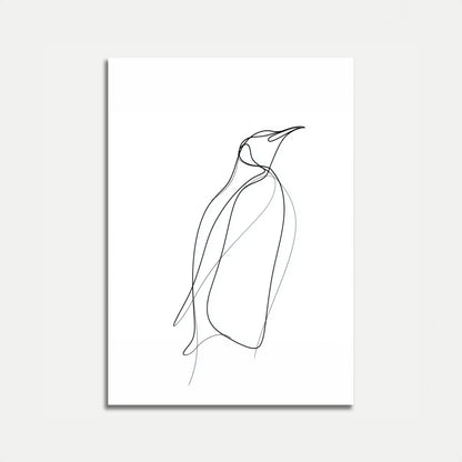 Minimalistisk Pingvin Linjekonst Poster