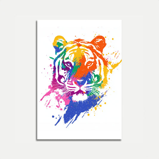 Colorful Tiger Splash Art Poster