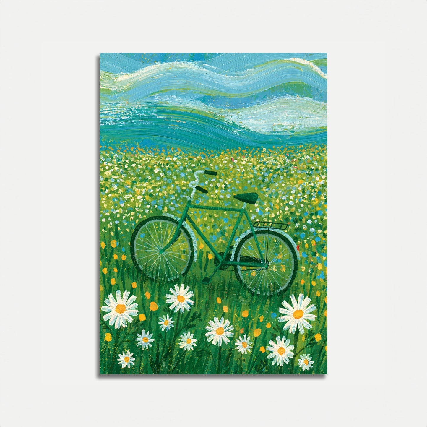 Bicycle in Wildflower Meadow Poster