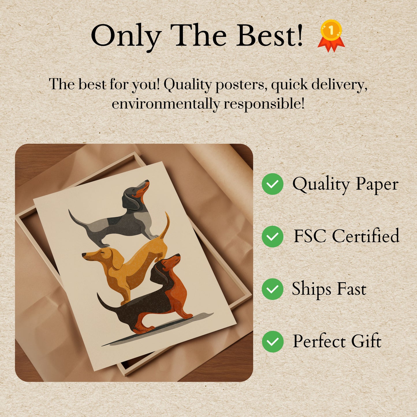Stacked Dachshund Dogs Poster