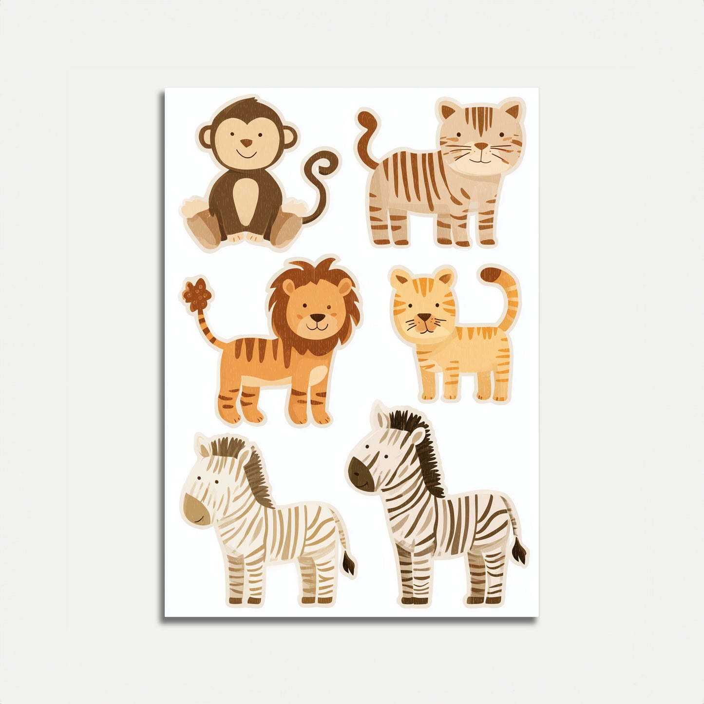 Safari Friends Cartoon Poster