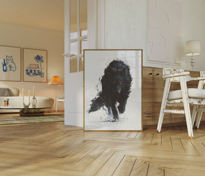 Dark Wolf Winter Prowl Poster