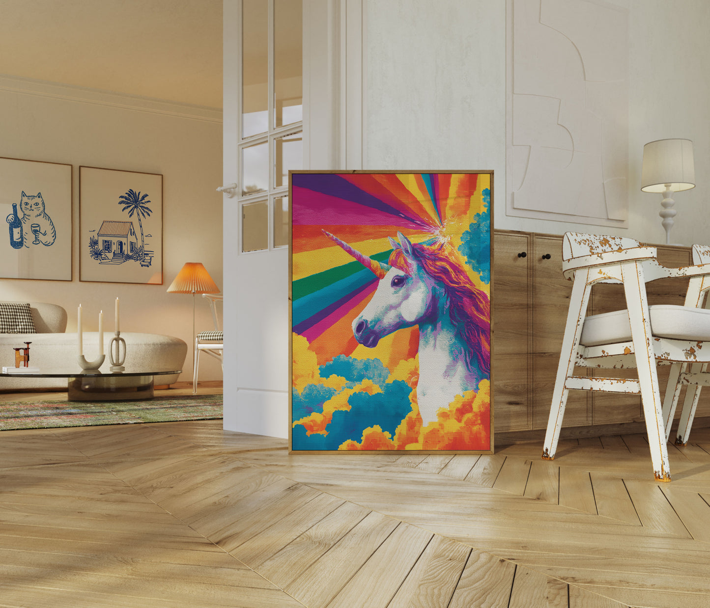 Poster Magico di Unicorno Arcobaleno