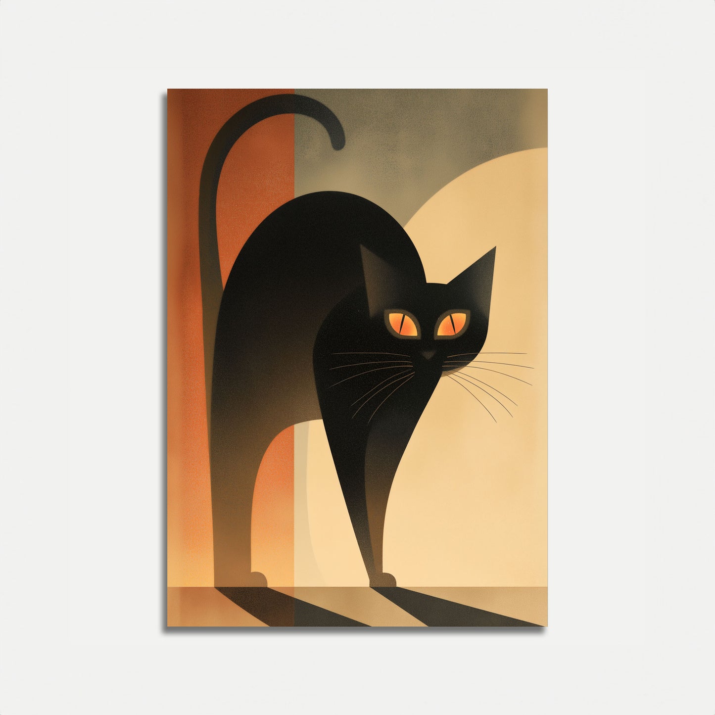 Geometric Black Cat Poster