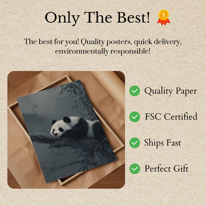 Sleepy Panda Bamboo Forest Poster