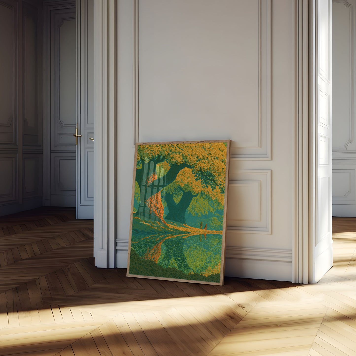 Póster de Árbol Antiguo junto al Agua