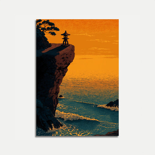 Serene Sunset Lantern Poster