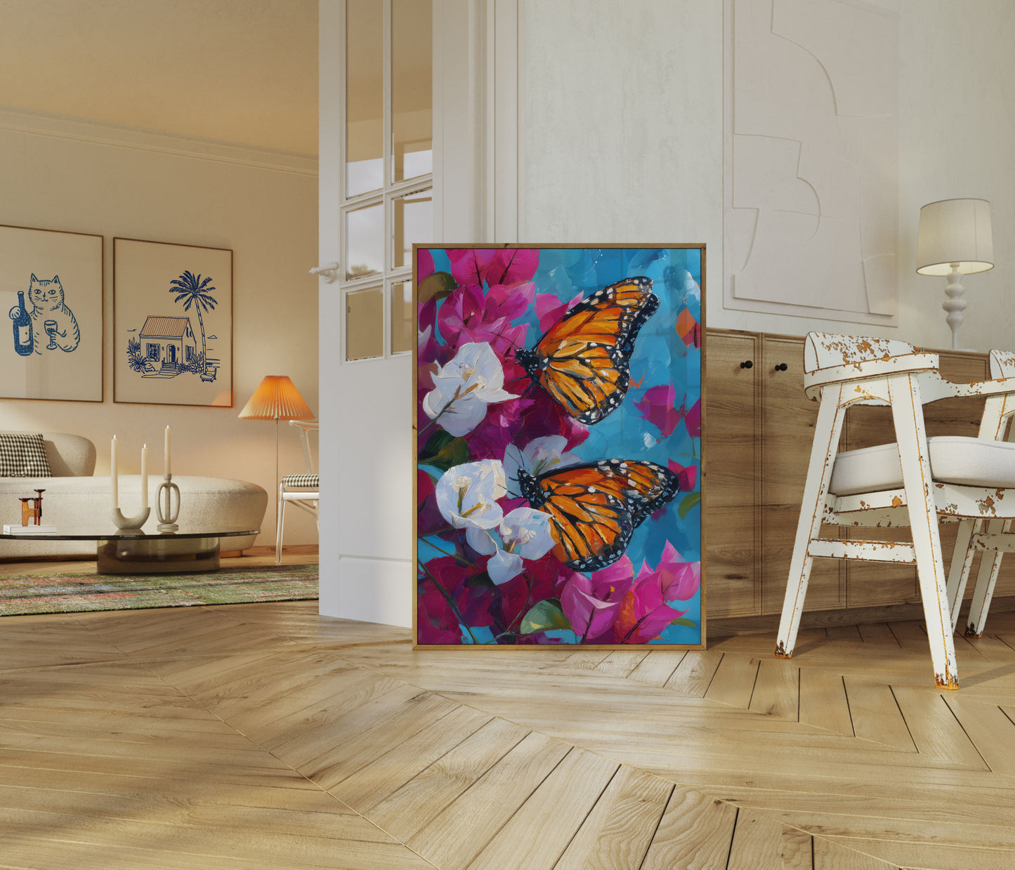 Póster Elegancia de las mariposas monarca