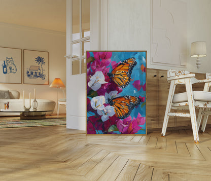 Póster Elegancia de las mariposas monarca