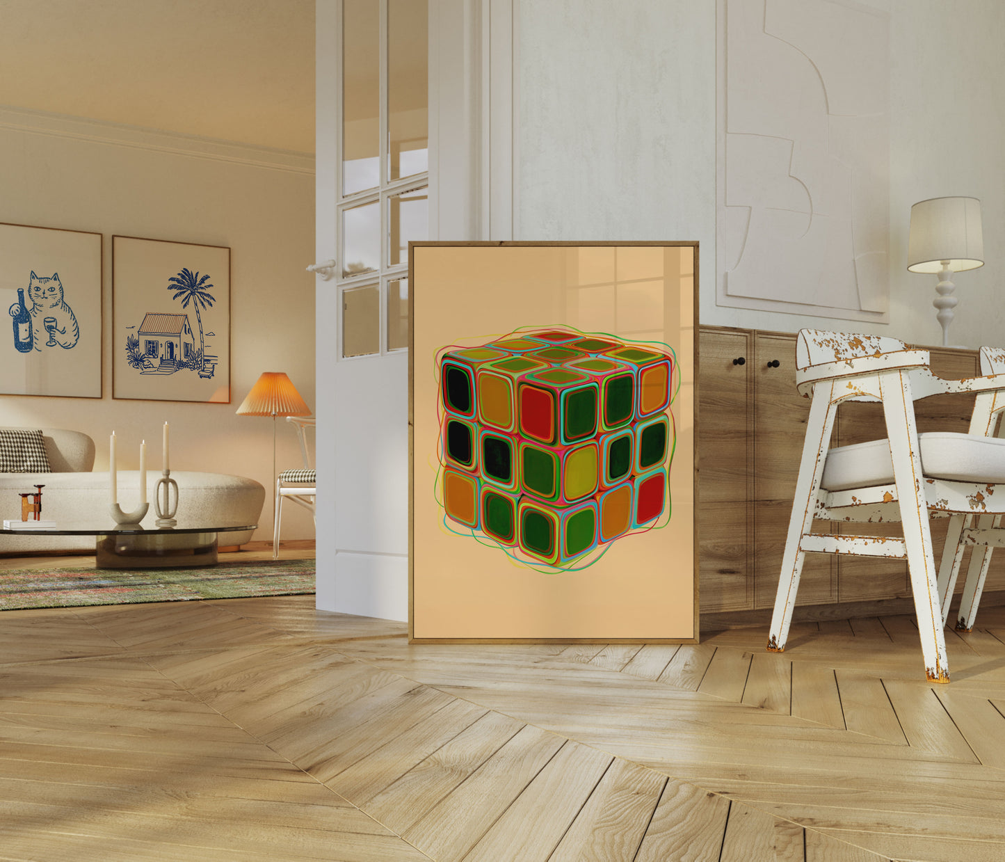 Psychedelic Rubik's Cube Poster