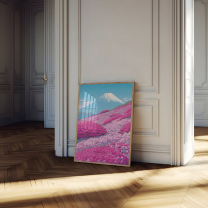 Mount Fuji Blomstermark Plakat