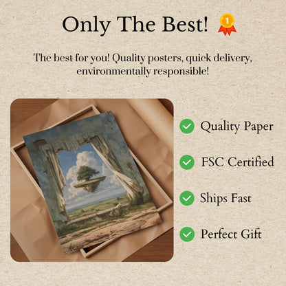 Floating Tree Surreal Landscape Poster