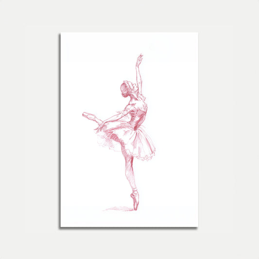 Graceful Ballet Dancer Sketch Poster