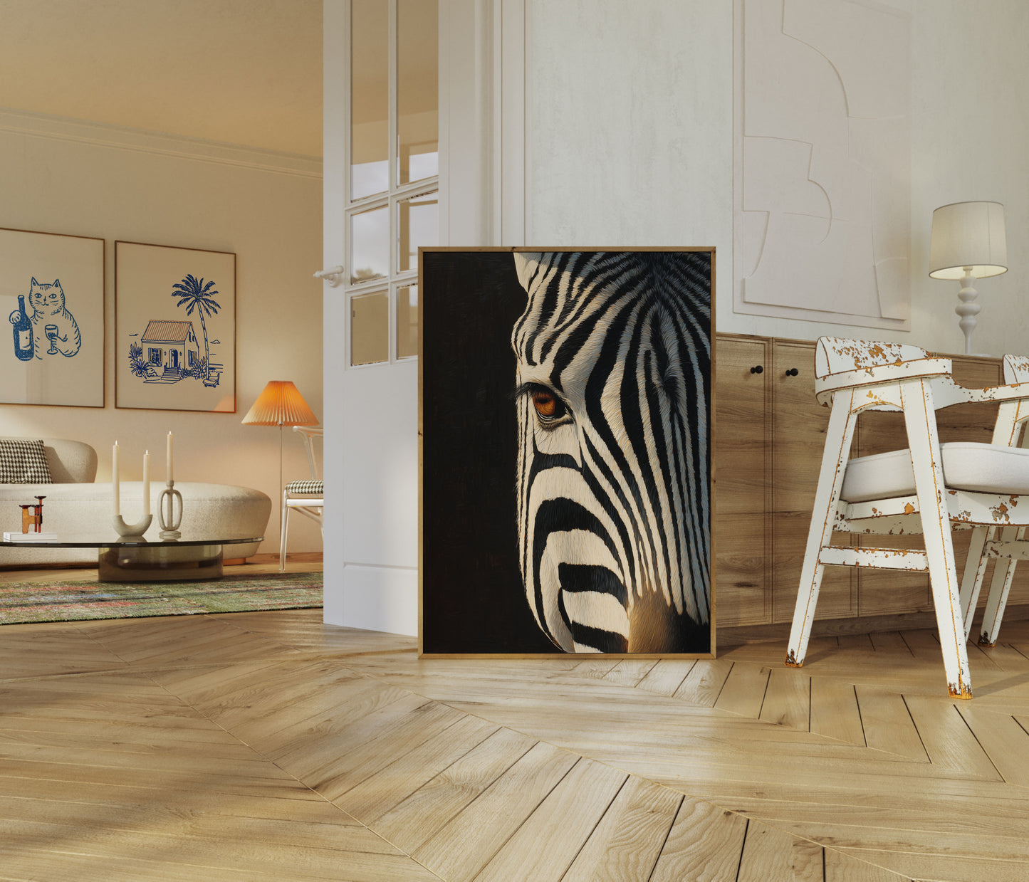 Intense Zebra Eye Wildlife Poster