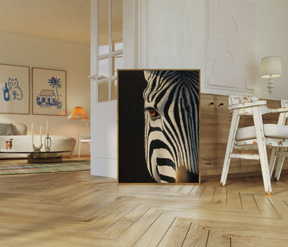 Intense Zebra Eye Wildlife Poster