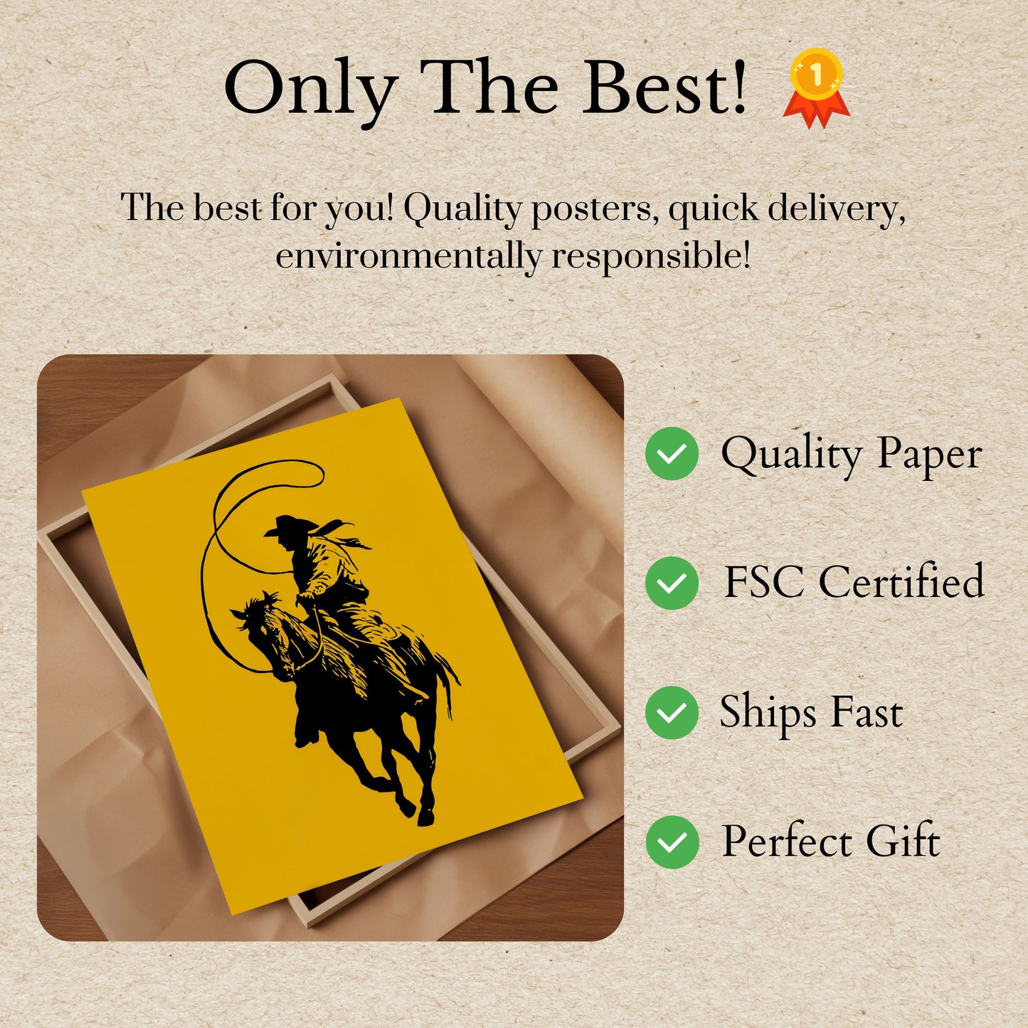 Wilder Westen Cowboy Reitposter
