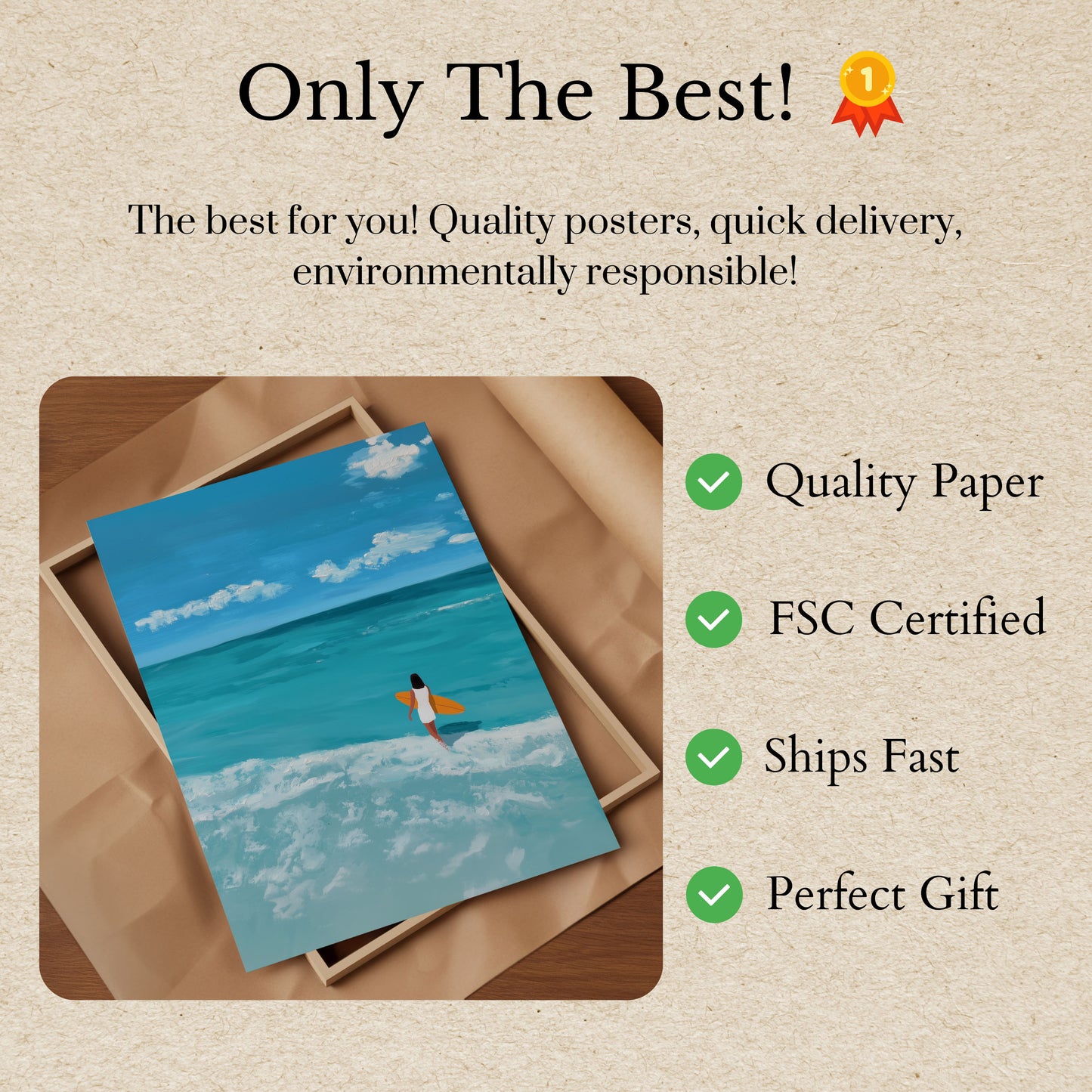 Sunrise Surf Serenity Poster