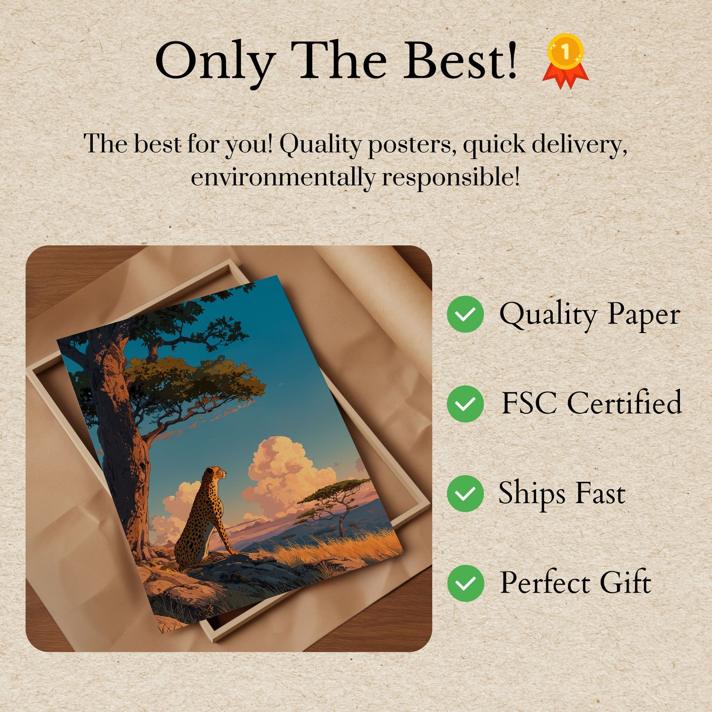 Savanna Sunset Cheetah Poster